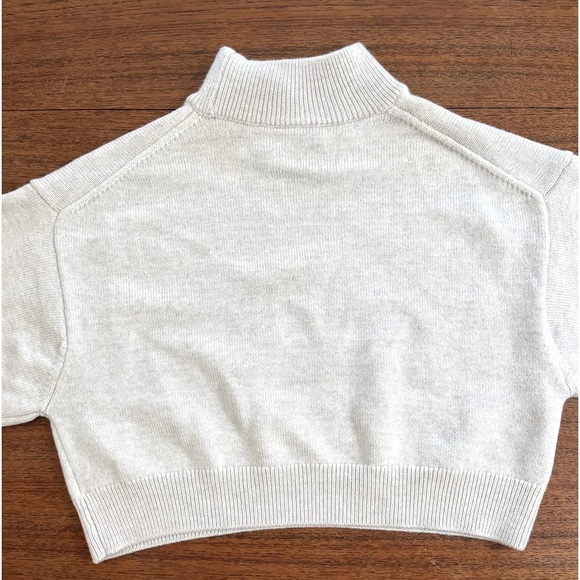 Turtleneck Cropped Merino Wool Sweater - Picture 2 of 11